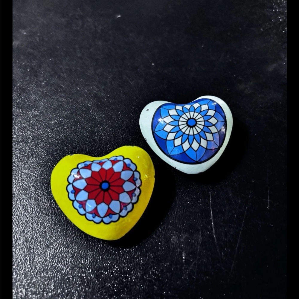 Hand-painted Mandala Chime Hearts.